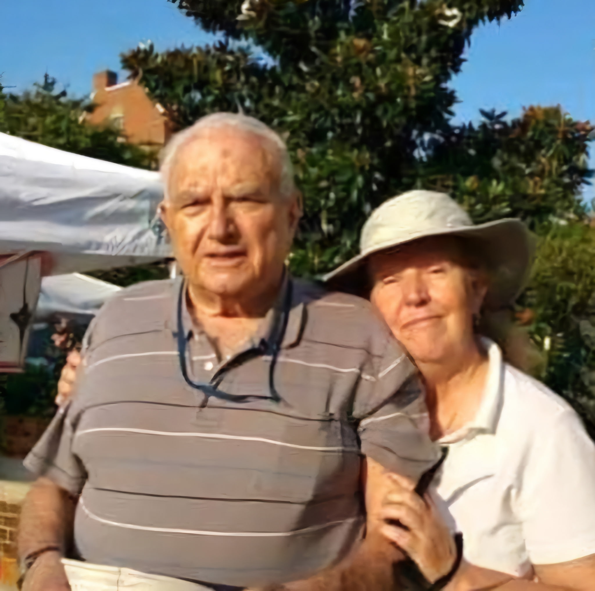 Julia at the Old Town Farmers Market with late husband, Judge Robert Colby of the Alexandria General District Court