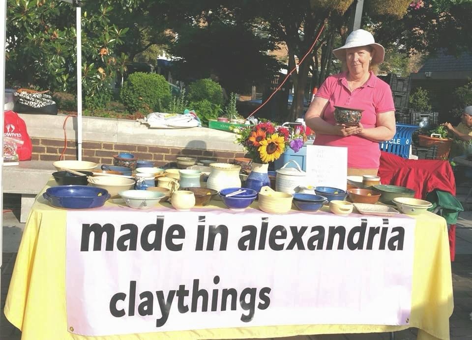 Julia's market table at the Old Town Farmers Market in Alexandria, Virginia
