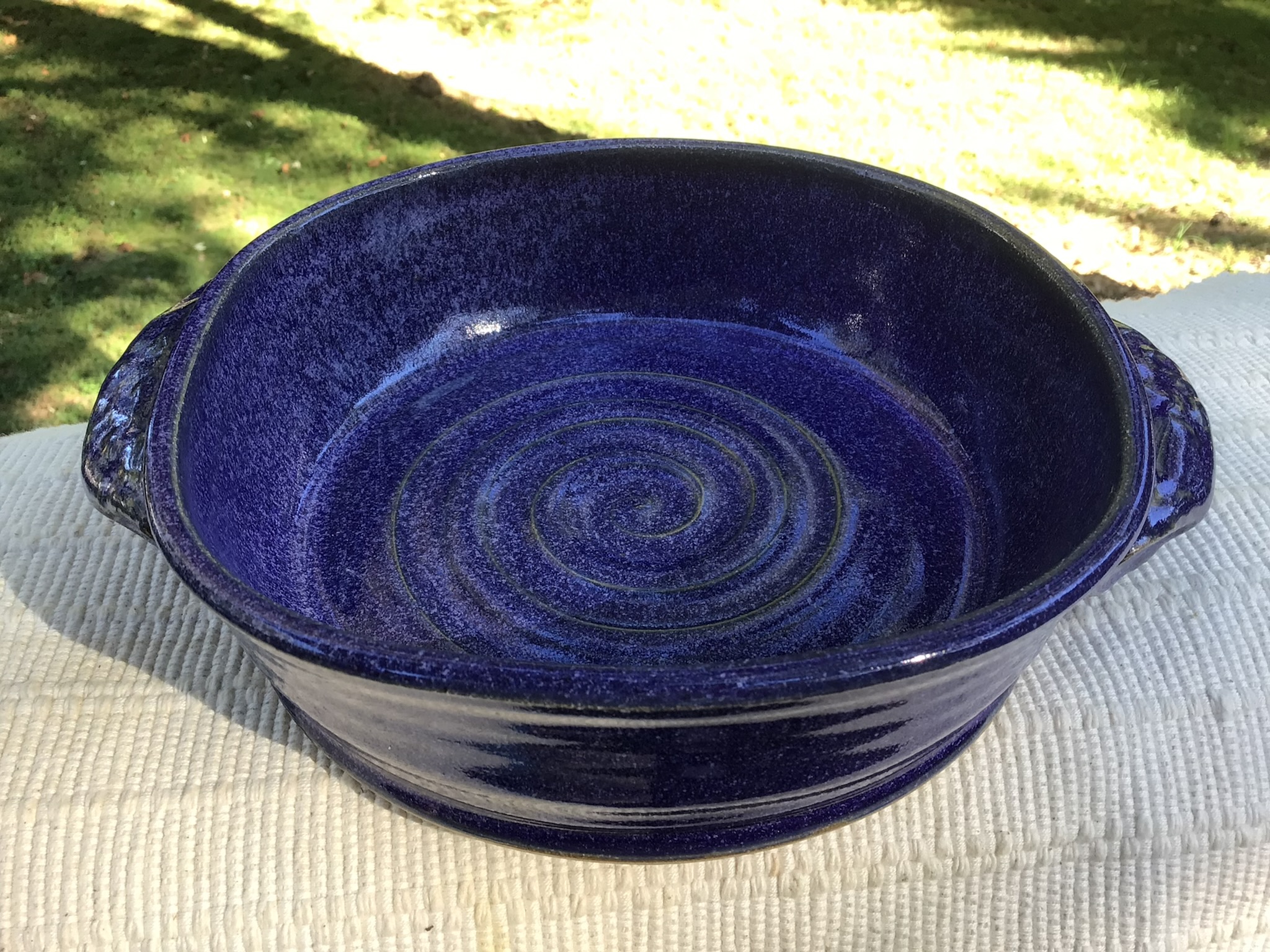 Deep Blue Square Baker with Handles
